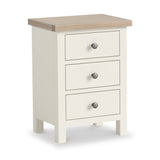 Trelan Painted 3 Drawer Bedside Coconut from Roseland Furniture