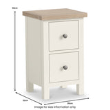 Trelan Painted 2 Drawer Slim Bedside Coconut from Roseland Furniture