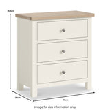 Trelan Painted 3 Drawer Chest Coconut from Roseland Furniture