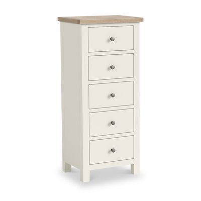 Trelan Painted 5 Drawer Tallboy Chest of Drawers