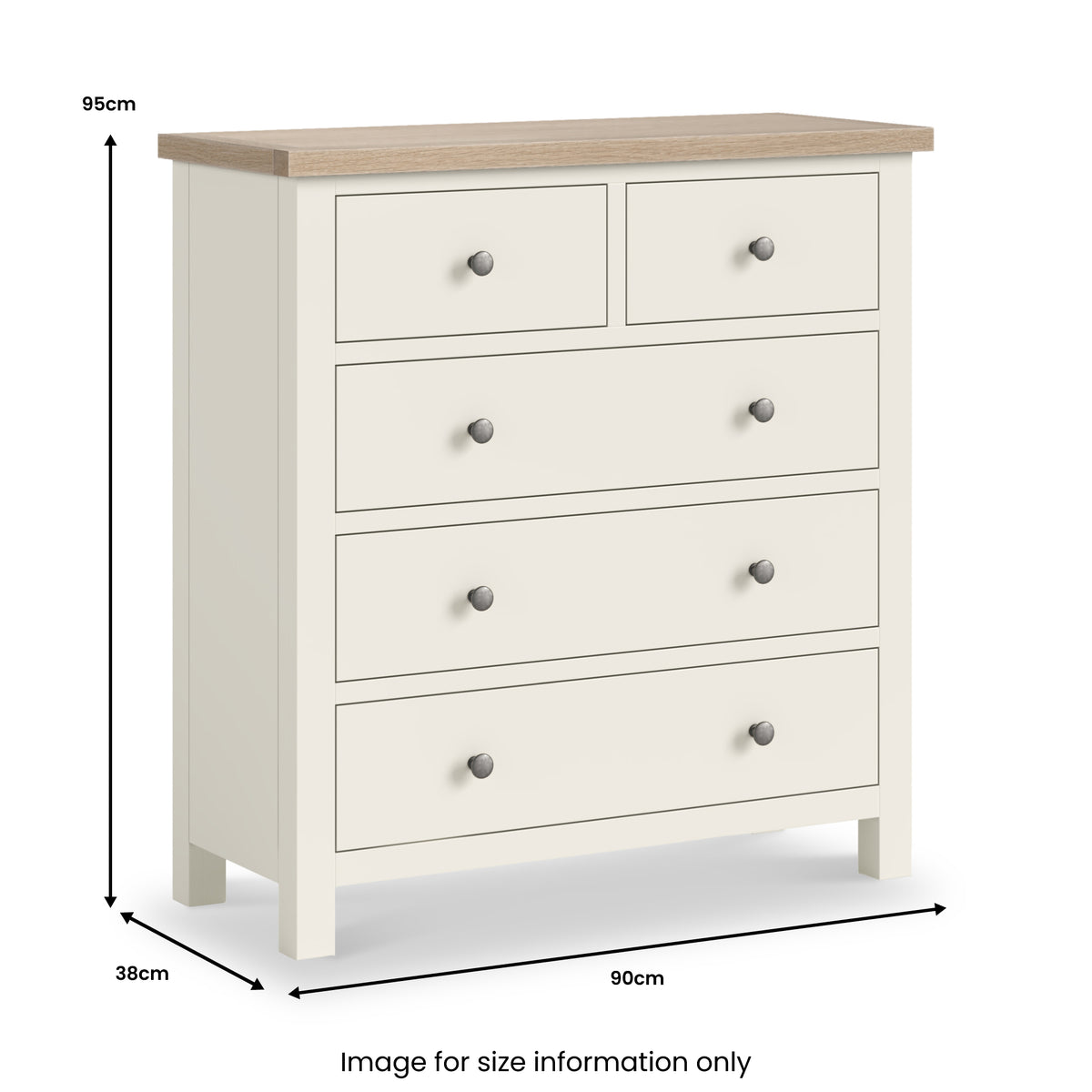 Trelan Painted 2 Over 3 Chest Dimensions from Roseland Furniture