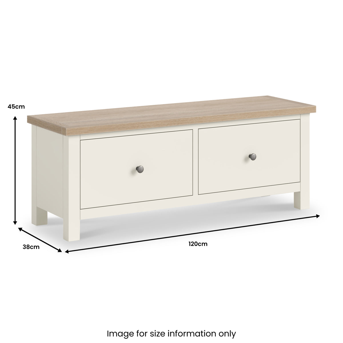 Trelan Painted 2 Drawer Blanket Bench Coconut from Roseland Furniture