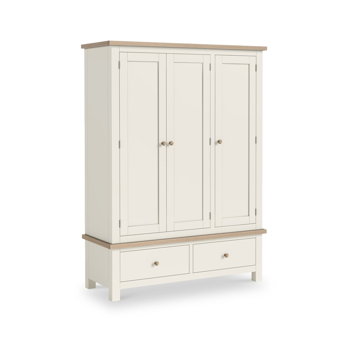 Trelan Painted 2 Drawer Triple Wardrobe Coconut from Roseland Furniture