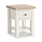 Trelan Painted 1 Drawer Lamp Table Coconut from Roseland Furniture