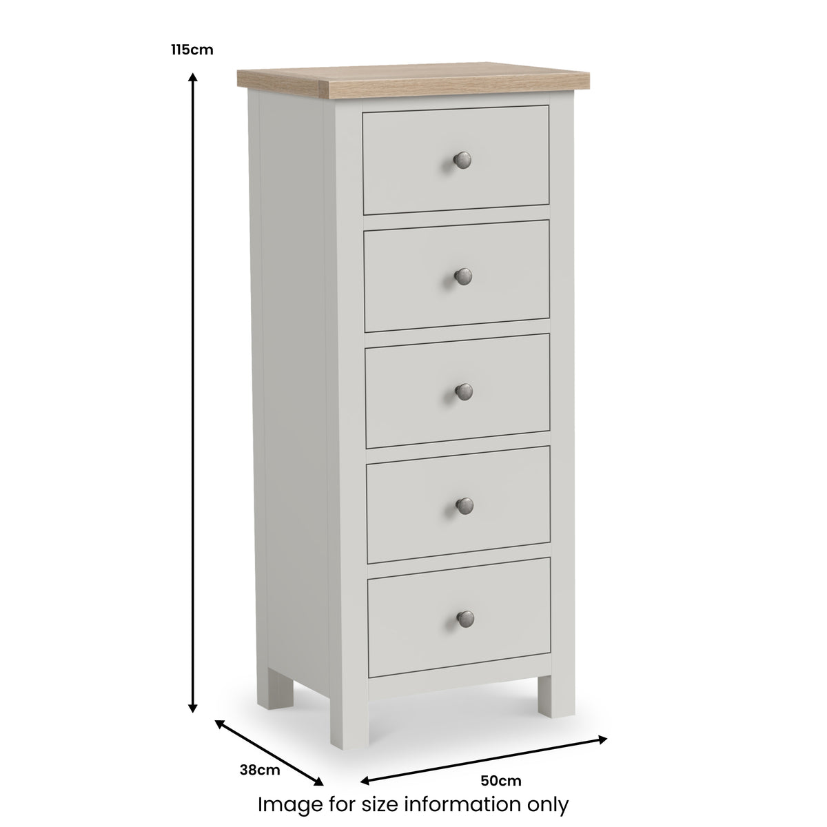 Trelan Painted Tallboy Chest Grey from Roseland Furniture