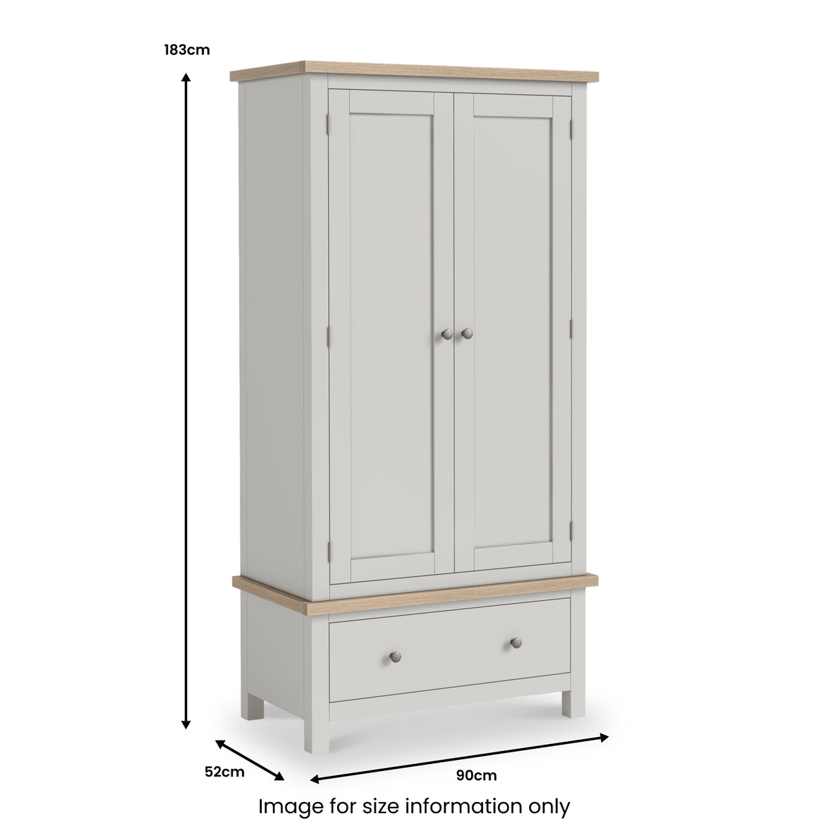 Trelan Painted Double Wardrobe Dimensions from Roseland Furniture