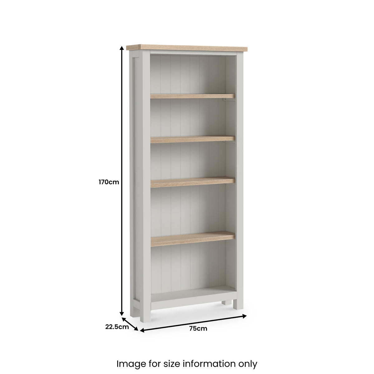 Trelan Painted Large Bookcase Light Grey from Roseland Furniture