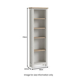 Trelan Painted Slim Bookcase Light Grey from Roseland Furniture