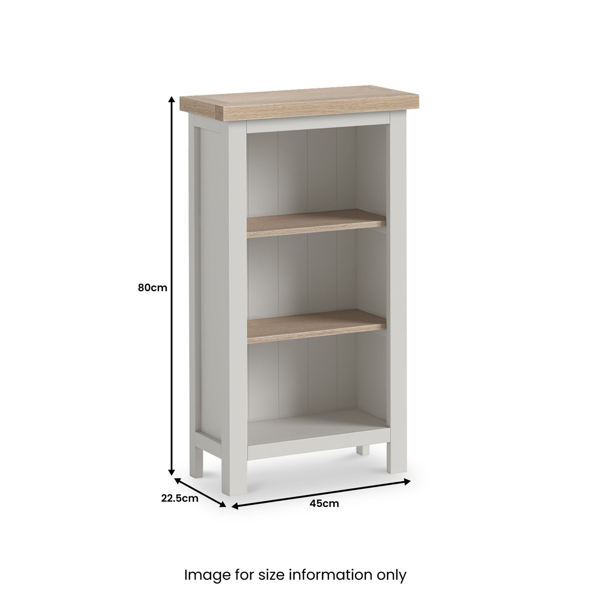 Trelan Painted Small Bookcase Light Grey from Roseland Furniture