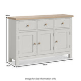 Trelan Painted Large Sideboard Light Grey from Roseland Furniture