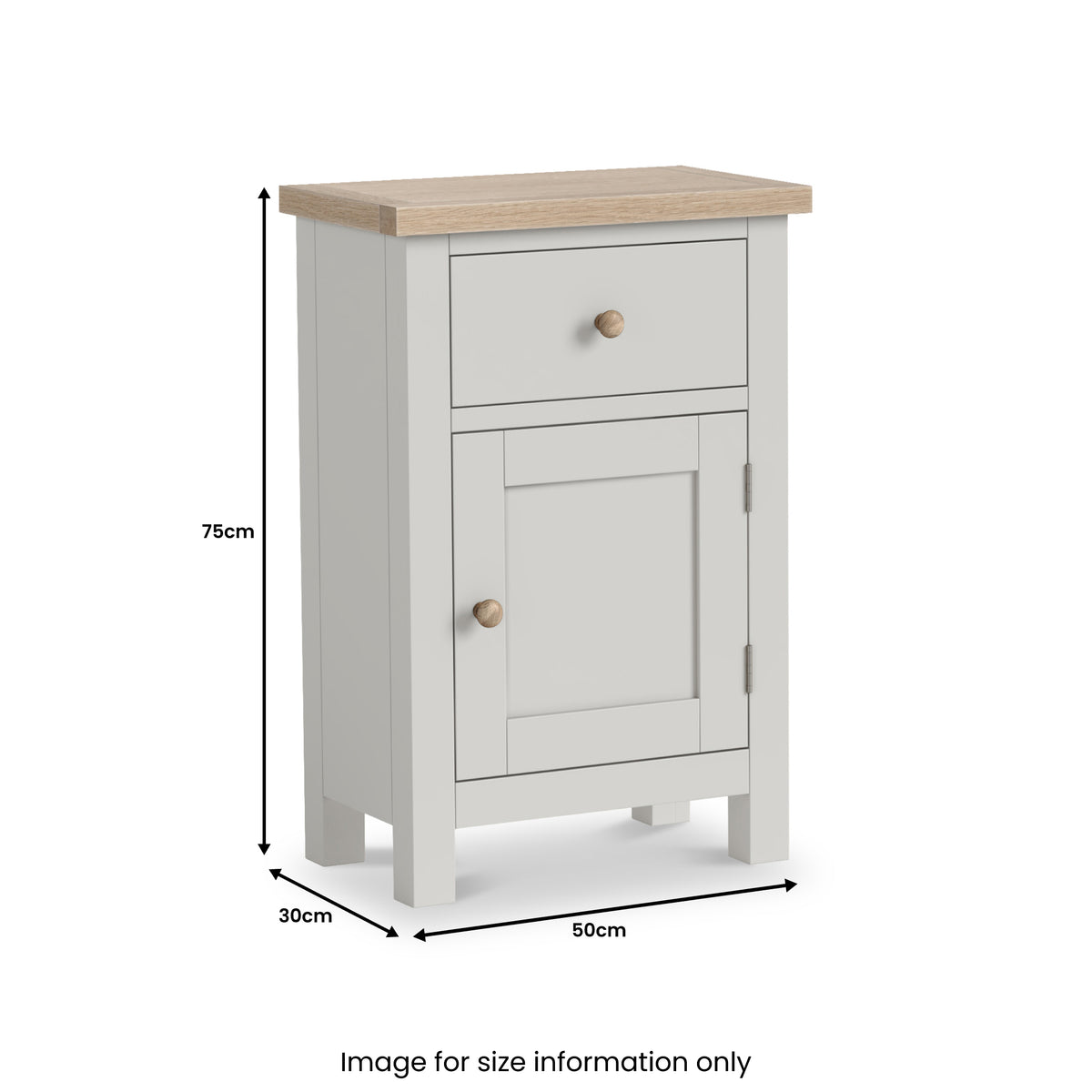 Trelan Painted Single Drawer Small Cupboard Light Grey from Roseland Furniture