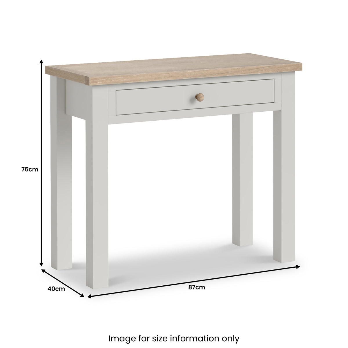 Trelan Painted Single Drawer Dressing Table Light Grey from Roseland Furniture