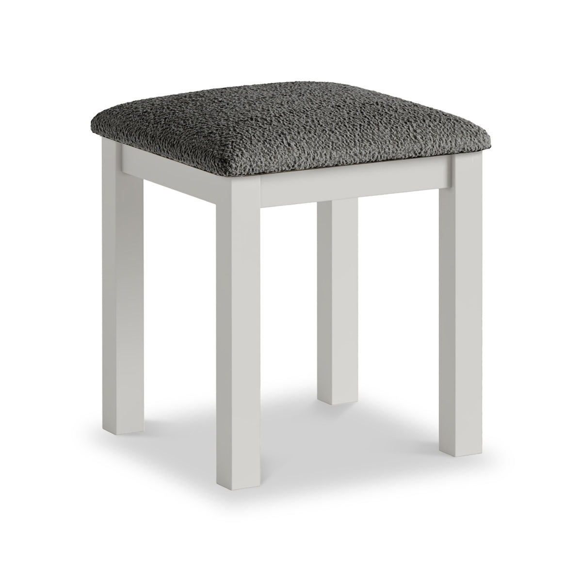 Trelan Painted Boucle Dressing Table Stool Light Grey from Roseland Furniture