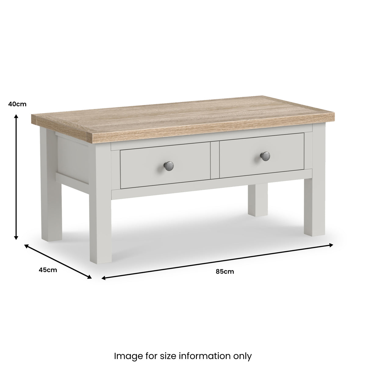 Trelan Painted Coffee Table Dimensions from Roseland Furniture