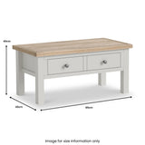 Trelan Painted Coffee Table Dimensions from Roseland Furniture