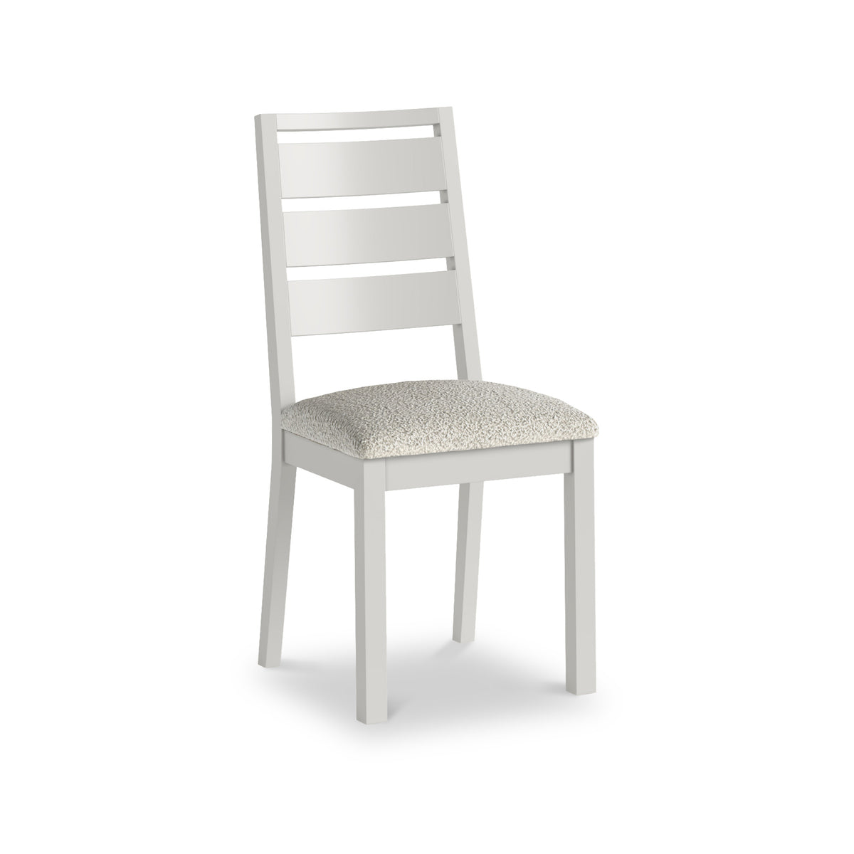 Trelan Painted Boucle Slatted Back Dining Chair White Light Grey from Roseland Furniture