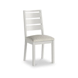 Trelan Painted Boucle Slatted Back Dining Chair White Light Grey from Roseland Furniture