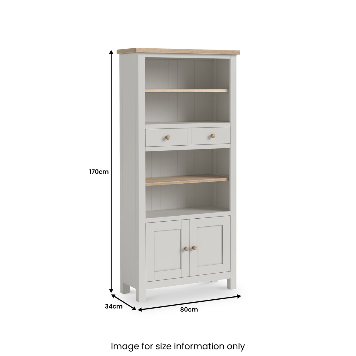 Trelan Painted Display Bookcase Light Grey from Roseland Furniture