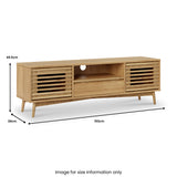 Kari-oak-150cm-wide-tv-unit-light-stain from Roseland Furniture