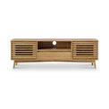 Kari-oak-150cm-wide-tv-unit-light-stain from Roseland Furniture