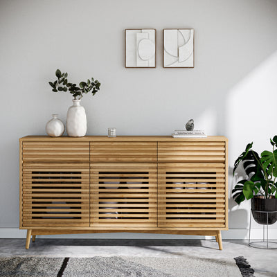 Kari Light Oak 3 Door 3 Drawer Sideboard