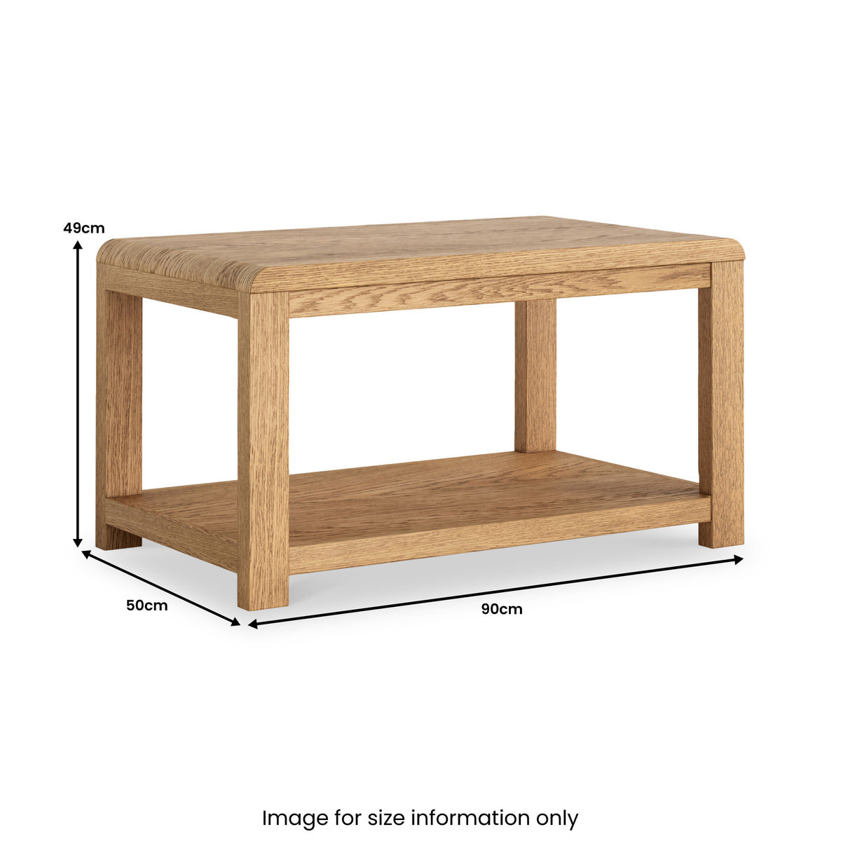 Penryn Oak Coffee Table With Shelf from Roseland Furniture