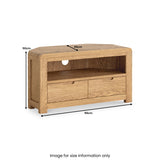 Penryn Oak Corner TV Unit from Roseland Furniture