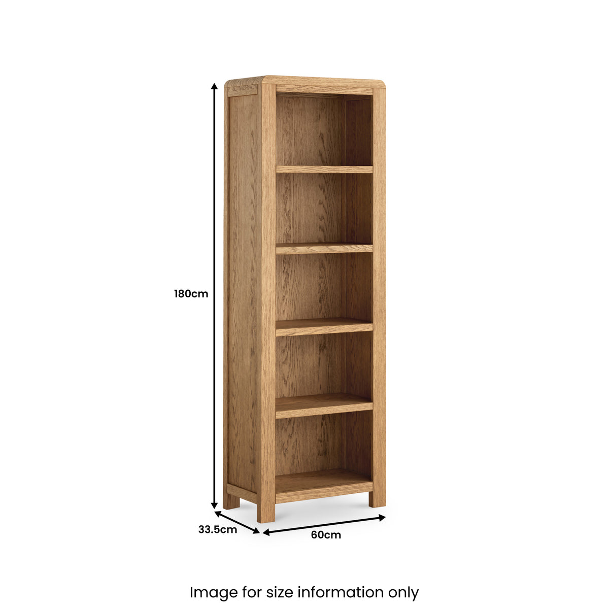 Penryn Oak Slim Bookcase from Roseland Furniture