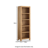 Penryn Oak Slim Bookcase from Roseland Furniture