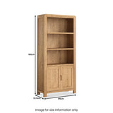 Penryn Oak 2 Door Large Bookcase from Roseland Furniture