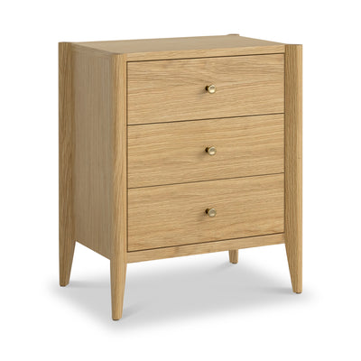 Cavell Oak 3 Drawer Bedside Table