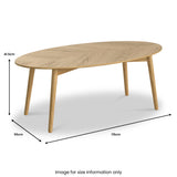 Flintham Oak Oval Coffee Table Dims from Roseland Furniture