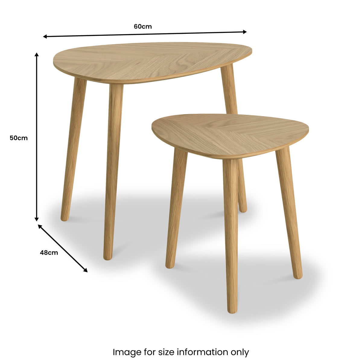 Flintham Oak Nest of Tables Dims from Roseland Furniture