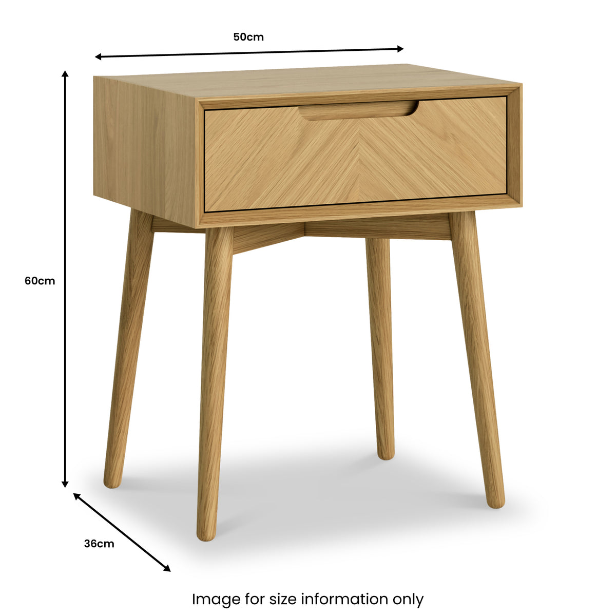 Flintham Oak 1 Drawer Side Table Dims from Roseland Furniture