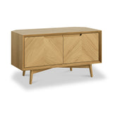 Flintham Oak 2 Door Corner TV Unit Dims from Roseland Furniture