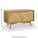 Flintham Oak 2 Door Corner TV Unit Dims from Roseland Furniture