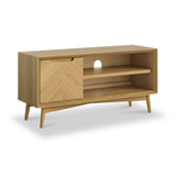 Flintham Oak 110cm Small TV Unit Dims from Roseland Furniture