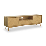 Flintham Oak 160cm Large TV Unit Dims from Roseland Furniture