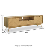 Flintham Oak 160cm Large TV Unit Dims from Roseland Furniture