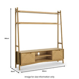 Flintham Oak 160cm Ladder Display and TV Unit Dims from Roseland Furniture