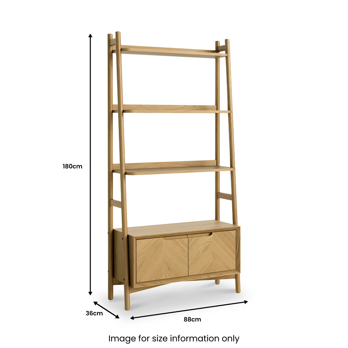 Flintham Oak 2 Door Bookcase Dims from Roseland Furniture