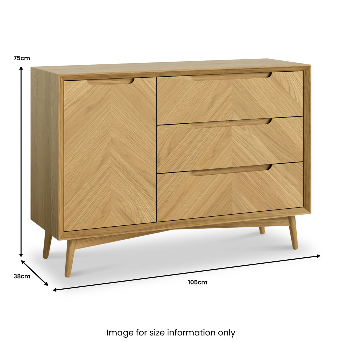 Flintham Oak Small Sideboard Dims from Roseland Furniture