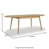 Flintham Oak 180-230cm Oval Extendable Dining Table Dims from Roseland Furniture