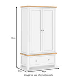 Farrow-XL-Double-Wardrobe-w-Drawer-white from Roseland Furniture