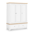 Farrow-XL-Triple-Wardrobe-w-2Drawer-white from Roseland Furniture