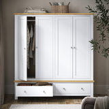 Farrow-4-door-wardrobe-white from Roseland Furniture