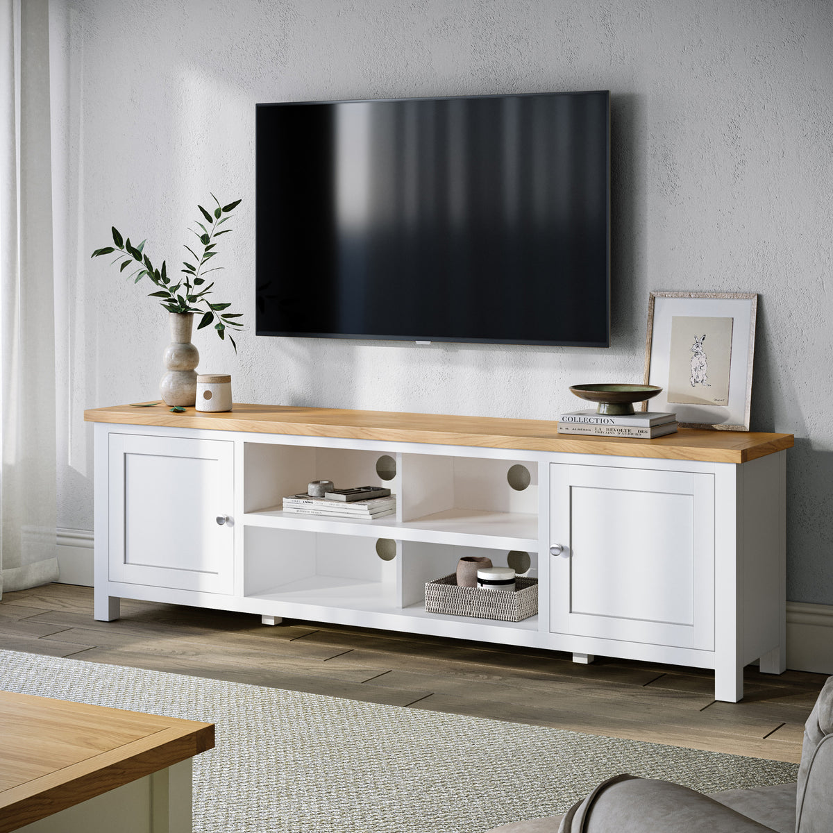 Farrow-XL-190cm-TV-Stand-white from Roseland Furniture