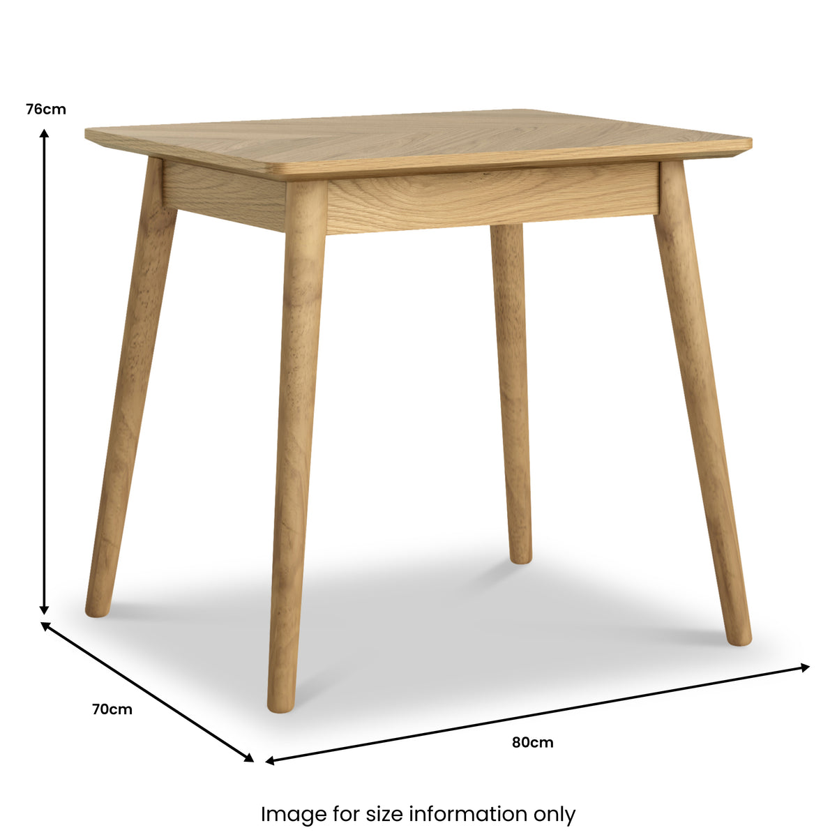 Flintham Oak 80cm Bistro Dining Table Dims from Roseland Furniture