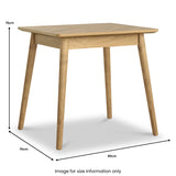 Flintham Oak 80cm Bistro Dining Table Dims from Roseland Furniture