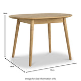 Flintham Oak 115cm Oval Dining Table Dims from Roseland Furniture